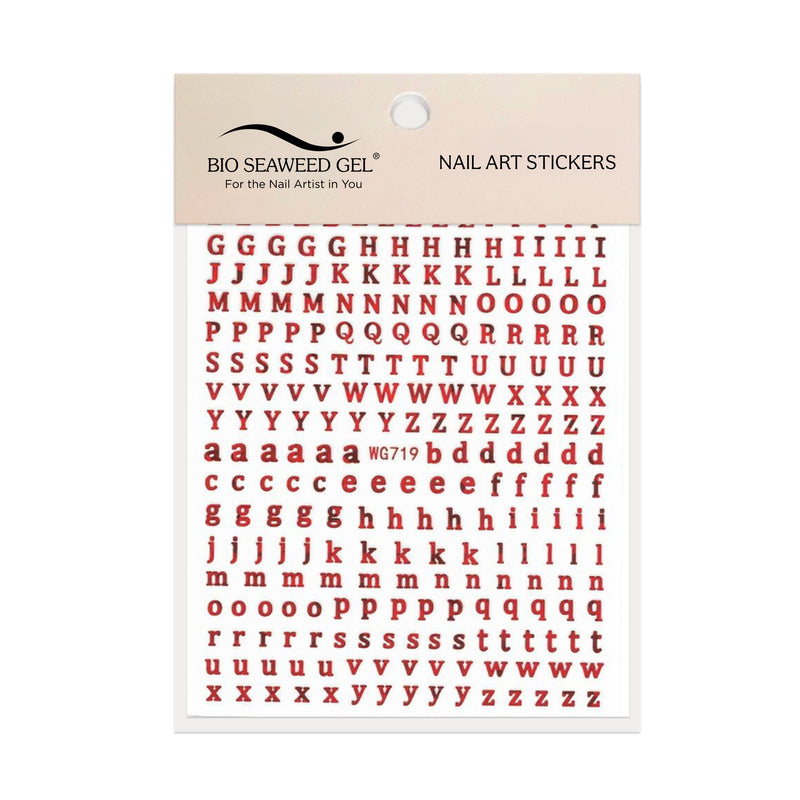 Cute Letters & Numbers Nail Art Stickers - Bio Seaweed Gel USA