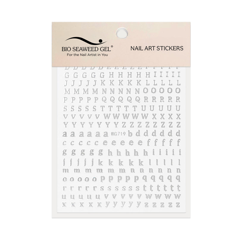 Cute Letters & Numbers Nail Art Stickers - Bio Seaweed Gel USA