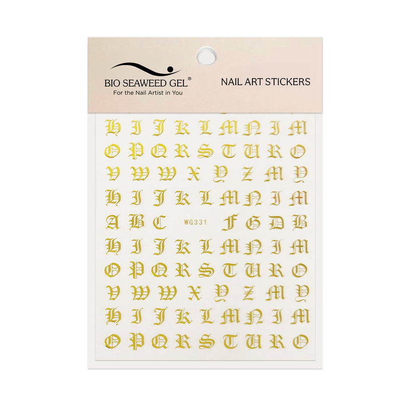 Old English Letters Nail Art Stickers - Bio Seaweed Gel USA