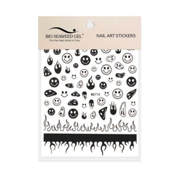 Retro Smiley Face Nail Art Stickers - Bio Seaweed Gel USA